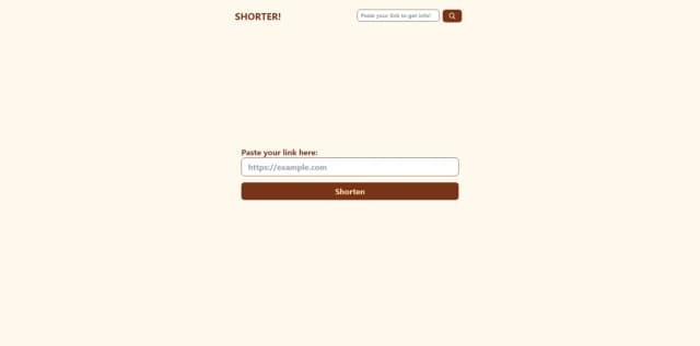 URL Shortener project screenshot